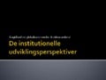 De institutionelle udviklingsperspektiver