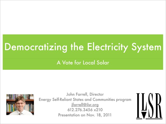 Democratizing the Electricity Syste...