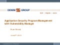 Application Security Program Management with Vulnerability Manager