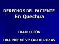 Derechos Del Paciente en quechua