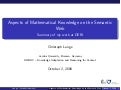 Aspects of Mathematical Knowledge on the Semantic Web