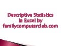 Descriptive Statistics In Excel
