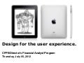 Presentation design for the user experience
