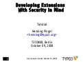 Developing TYPO3 Extensions With Security In Mind