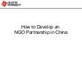 Developing NGO Partnerships in China