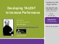 Developing Talent To Increase Business Performance