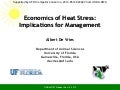 The Economics of Heat Stress- Albert DeVries