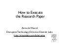Executing the Research Paper