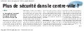La Presse en parle : plus de sécurité au centre-ville dans la DH du 8 octobre 2010