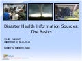 Webinar - Disaster Health Information Sources: The Basics