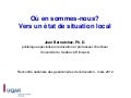 Vers un état de situation local