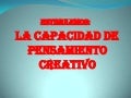 Diapositiva De Pensamiento Creativo