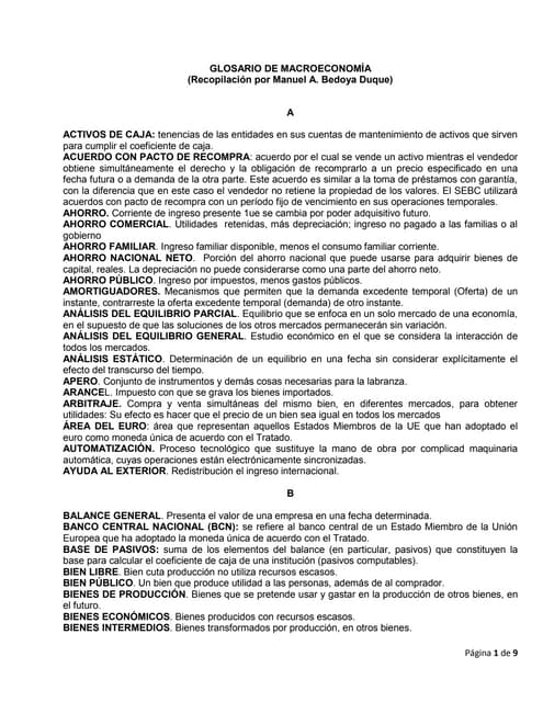 Diccionario de macroeconomía