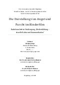 Die Darstellung Von Angst Und Furcht Im Kinderfilm