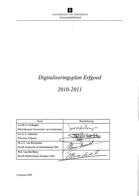 Digitaliseringsplan Erfgoed (Univer...