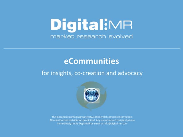 DigitalMR eCommunity platform   
