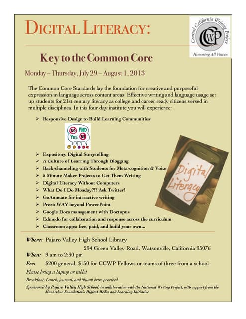 Digital Literacy: Key to the Common Core