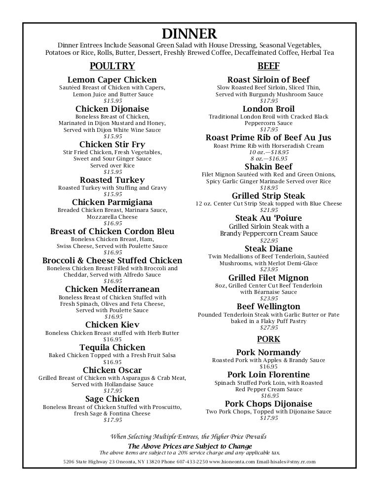 Dinner Menus dinner-menus