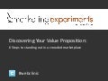 Discovering Your Value Proposition 