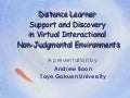 Distance Learner Support in Virtual Interactional Non-Judgmental Environments