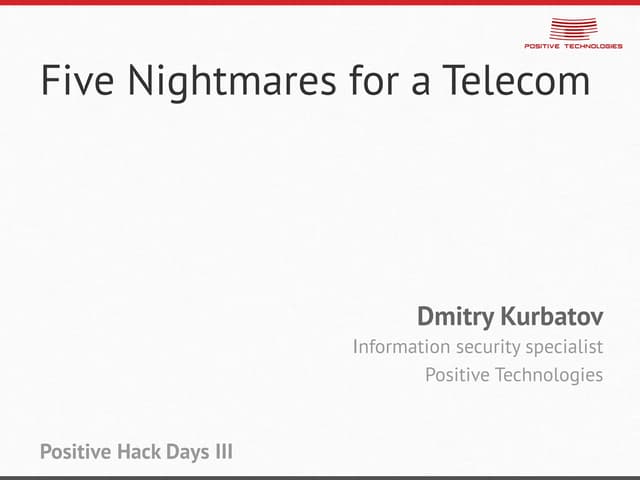 Dmitry Kurbatov. Five Nightmares fo...