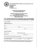 SED Institutional Capability Review for Distance Learning- short form