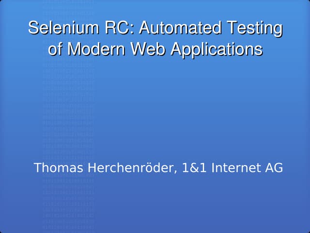 Selenium RC: Automated Testing of M...