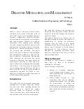 Disaster Mitigation and Management