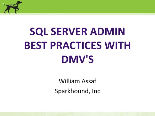SQL Server Admin Best Practices wit...