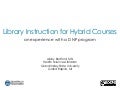 Library Instruction for Hybrid Courses: An Experience with a DNP Program
