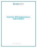 Does Your SEO Company have a Code of Ethics?