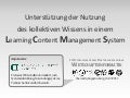 Unterstützung der Nutzung des kollektiven Wissens in einem LCMS