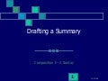 Drafting A Summary