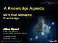 DRDC Knowledge Agenda