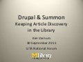 Drupal & Summon: Keeping Article Discovery in the Library