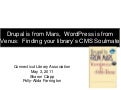 Drupal is from Mars, Wordpress is from Venus: Finding your library&rsquo;s CMS soulmate