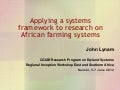 Applying a systems framework to research on African farming systems