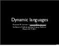 Dynamic languages, for software craftmanship group