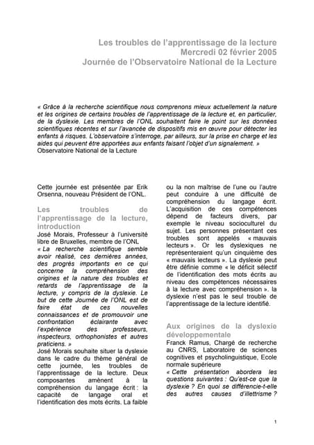 Les troubles de l’apprentissage de ...