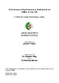 E-Commerce Adoption & Performance Evaluation of SMEs in the UK