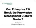 Can E2.0 Break Through the KM Cultural Barrier