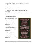 Early childhood teacher interview questions