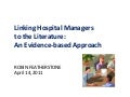 Evidence Based Healthcare Management