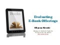 Evaluating e-Book Offerings
