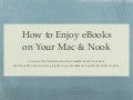 eBooks On Mac & Nook