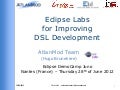 Eclipse Labs for Improving DSL Development - Eclipse DemoCamp Juno 2012 in Nantes