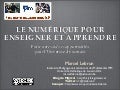 LE NUMÉRIQUE POUR ENSEIGNER ET APPRENDRE