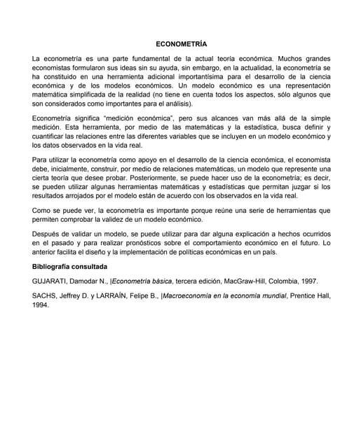 Econometría - Macroeconomia