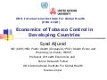 Economics Of Tobacco Control In Developing Countries