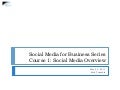 Social Media For Business Course 1